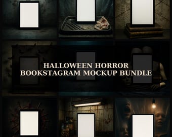 Halloween Horror Bookstagram Mockup Bundle - Ebook & Canva Templates - ready to use!