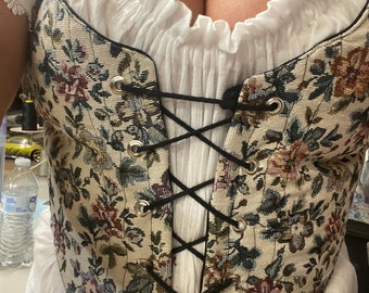 Gwyneth Tapestry Bodice Custom made for you/Pirate/Renaissance/WaistCinching