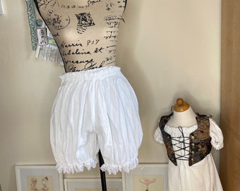 Shortie Bloomers gauze lovely soft w/lace  Rennisance/  Pirate/Fairwear