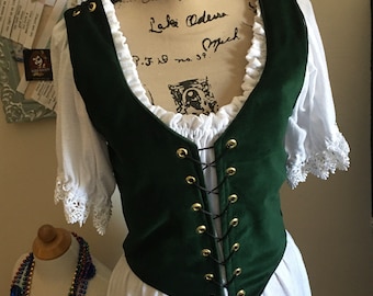 Ayls Cotton Velveteen Bodice Custom made for you Pirate/Corset/Rennisance/Steampunk