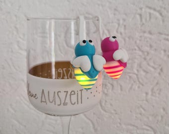 Glasmarkierer Glühwürmchen Irmchen, Glasanhänger,Ballonlicht, Popo beleuchtet