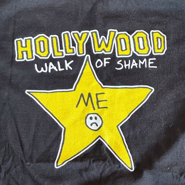 Hollywood Walk of Shame T-Shit Y2K Ironic Cursed Twitter Meme Weirdcore GenZ Meme Facebook Shirt Funny Google T-Shirt thrift shop Shirt