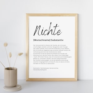 Niece poster, niece gift, niece definition, print, personalized, niece gift idea