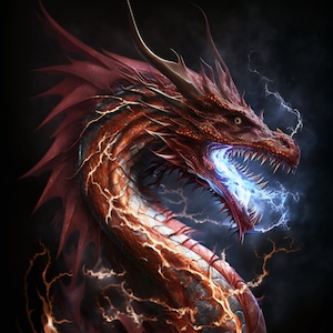 Dragon Digital Download Animal Decor Wall Art Dragon Print Animal Picture Dragon Printable Poster Dragon Living Room Decor Gift Idea