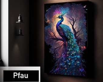 Pfau Digitaler Download Tier Dekor Wand Kunst Pfau Print Tier Bild Pfau druckbar Poster Pfau Wohnzimmer Geschenk Idee