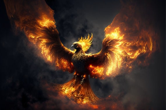Feuer Phoenix Digitaler Download Tier Dekor Wand Kunst Phoenix Print Tier Bild Phoenix druckbar Poster Phoenix Wohnzimmer Geschenk Idee