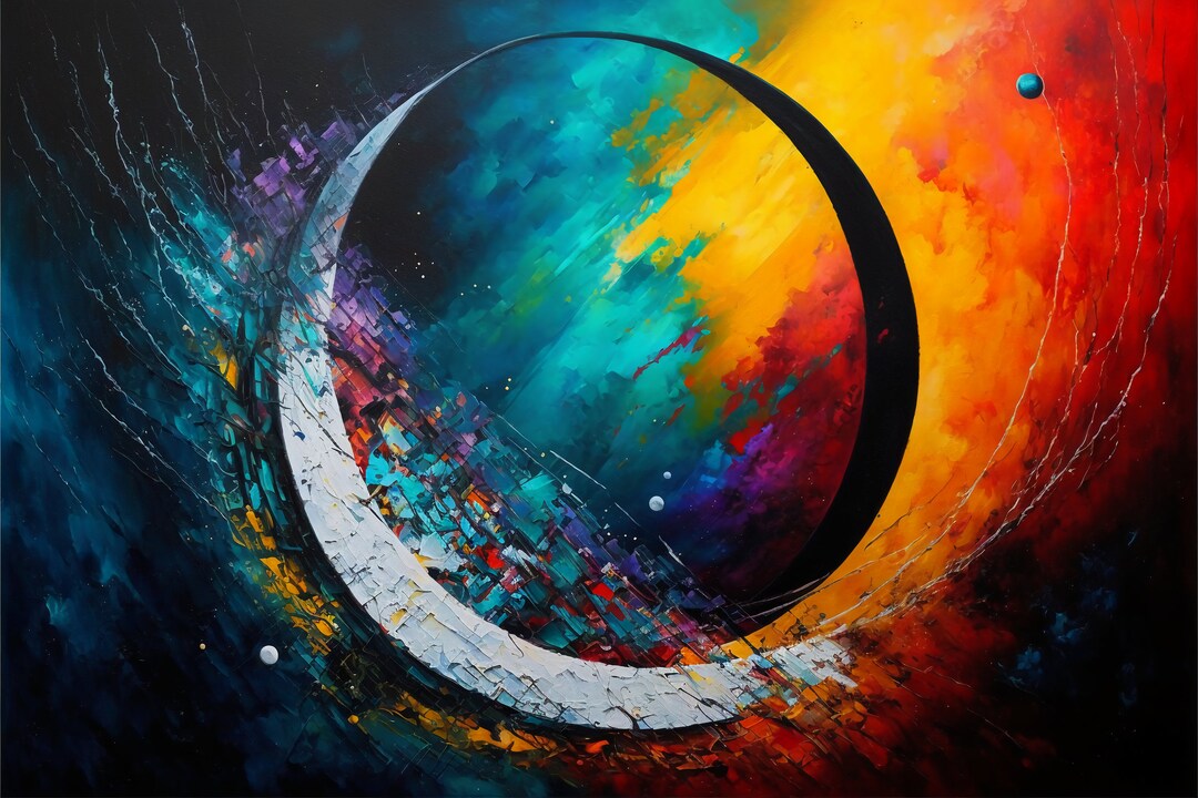 Abstract Art Digital Download Fantasy Decor Wall Print Golden Etsy