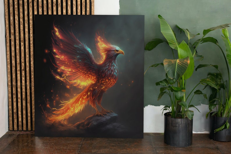 Feuer Phoenix Digitaler Download Tier Dekor Wand Kunst Phoenix Print Tier Bild Phoenix druckbar Poster Phoenix Wohnzimmer Geschenk Idee imagem 2