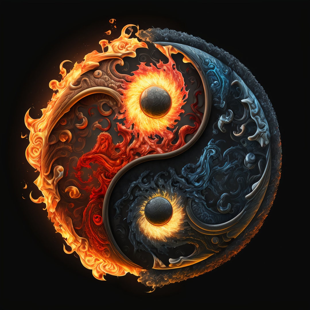 Yingyang Wall Art Spirits Digital Download Fantasy Decor Wall Etsy
