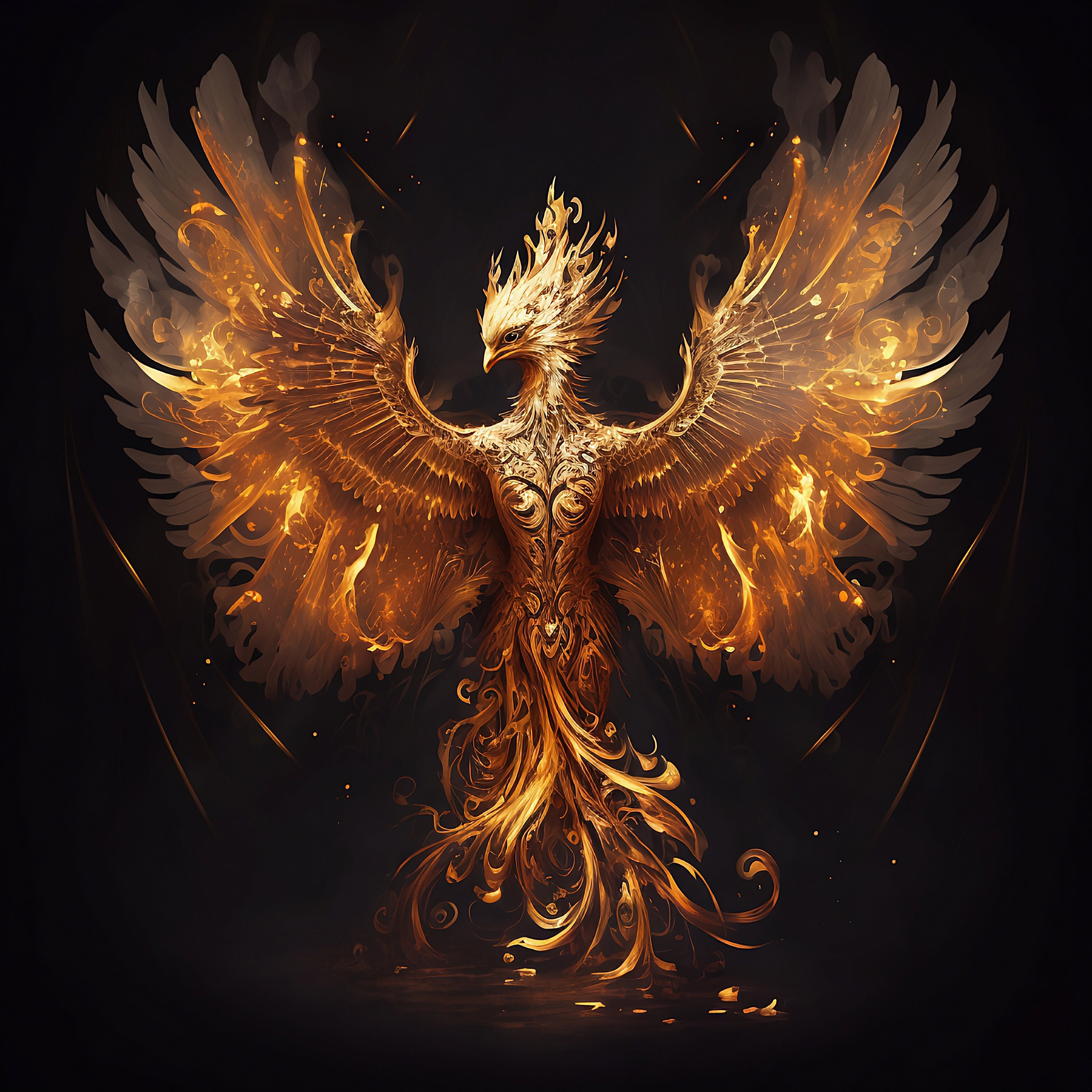 Golden Phoenix Digital Download Animal Decor Wall Art Golden Phoenix Digital Download Animal Decor Wall Art