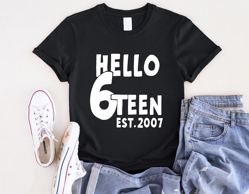 16 Years Old Boy Shirt Hello 6teen Est 2007 Tee 16th Etsy