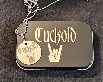 Cuckold Jewelry Necklace , Cuck collar tag, Hotwife jewelry,  cuckold husband charm,