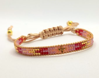 Handmade Miyuki Beaded Bracelet Adjustable Handwoven Seed Bead Bracelet, Loom Beaded Bracelet