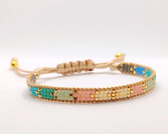 Miyuki Bead Loom Bracelet, Handwoven Beaded Bracelet From Japanese Glass Beads