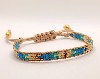 Miyuki Beaded Bracelet, Bohemian Beads Bracelet, Layering Bracelet Miyuki Beads, Adjustable Beadloom Bracelet