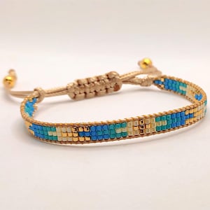 Miyuki Beaded Bracelet, Bohemian Beads Bracelet, Layering Bracelet Miyuki Beads, Adjustable Beadloom Bracelet