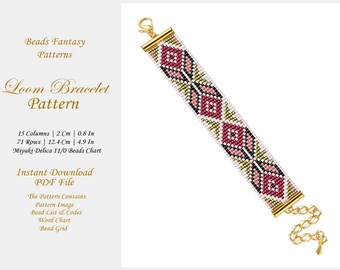 gewebt armband muster, muster, loom armband, loom muster, perlen loom muster, perlen loom armband, ethno armband, loom armband