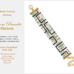 Loom Bead pattern, Modern Geometric Loom Bracelet Pattern, Loom Pattern for Beaded Bracelet, Making DIY Beaded Bracelet Pattern