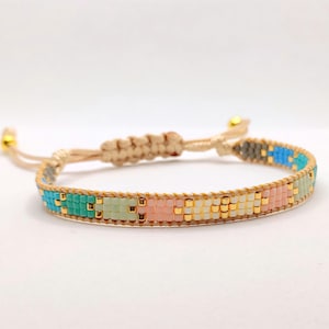 Miyuki Bead Loom Bracelet, Handwoven Beaded Bracelet From Japanese Glass Beads