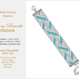 Miyuki Delica Beads Bracelet Geometric Loom Pattern, Loom Beading Bracelet Pattern, Loom Seed Bead Stitch Pattern, PDF Instant Download
