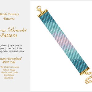 Bead loom bracelet pattern, Abstract Miyuki Delica Beading Loom PDF Pattern, Beading instant download
