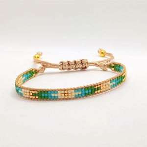Miyuki Bracelet Hand Woven From Japanese Glass Beads, Bead Loom Bracelet