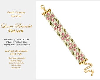 Weefgetouwkralenarmband, Miyuki-armband, weefgetouwarmbandpatroon