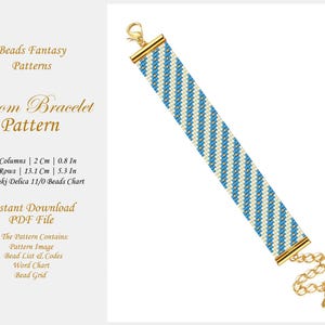 PDF Bead loom bracelet pattern, Miyuki Delica PDF Pattern, Seed Bead Stitch Pattern, Beading instant download