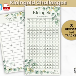 Kleine verandering besparingsuitdaging 2 maten - PDF direct downloaden inclusief JPG-bestand