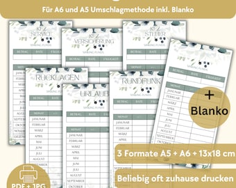 Sinking Funds Tracker for envelope method in A6 and A5 format - design wise poppy