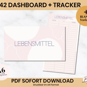 Feuilles de garde avec trackers assortis pour classeurs budgétaires A6 - TÉLÉCHARGEMENT PDF avec 42 tableaux de bord et 42 trackers + modèles vierges