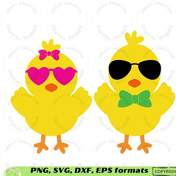 Easter Chick Svg, Boy Easter Svg, Girl Easter svg, Baby Chicken Svg, Boy Chick Svg, Girl chick svg, Chick Svg, Kids Svg  Cricut Silhouette