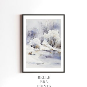 Printable Art Winter Trees and Lake Wall Art