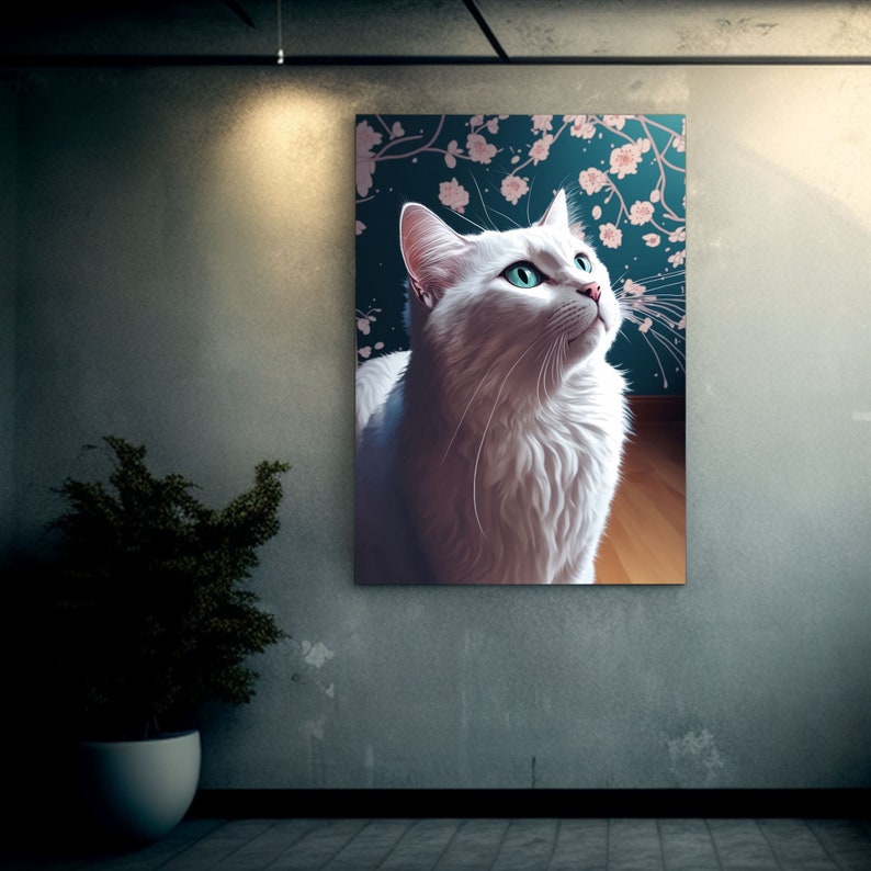 Realistic Cat Wall Art Print Décor Cute Cat Poster Downloadable Artwork