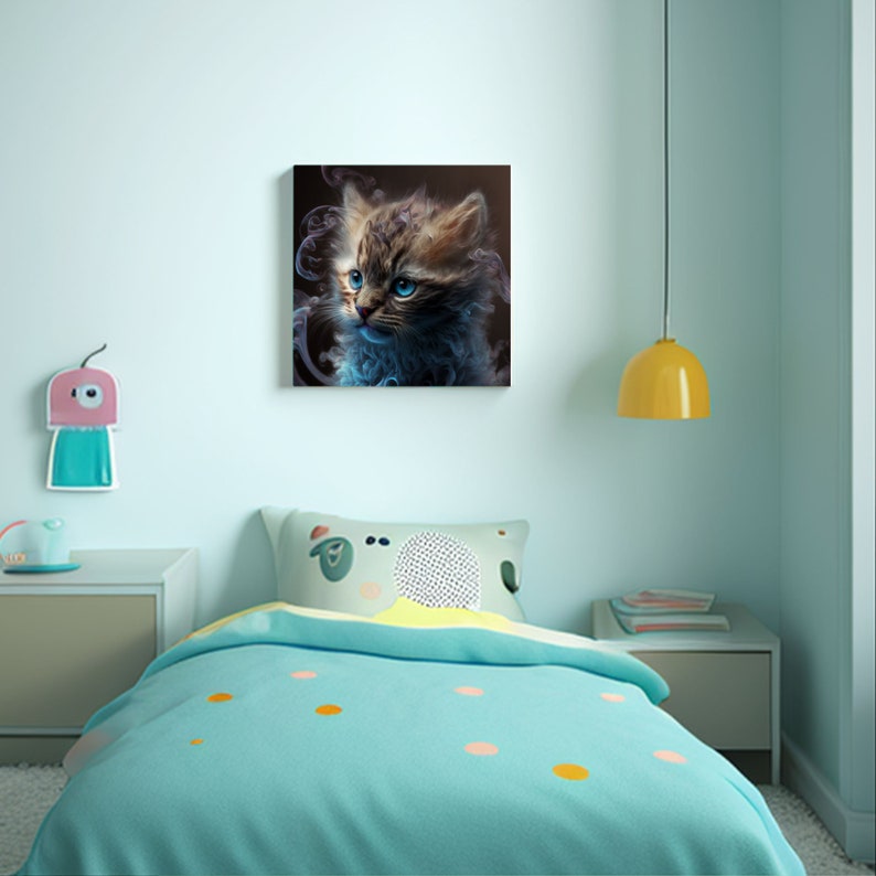 Cat Art Print Abstract Painting Kitten Wall Art Gifts for Cat Lovers Downloadable Artwork