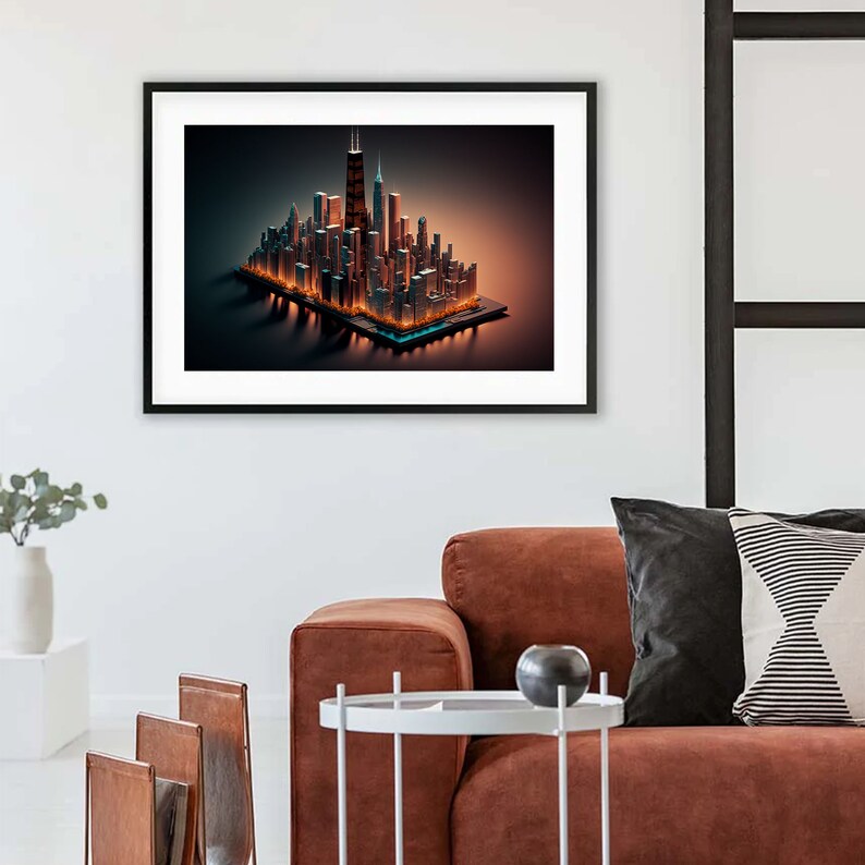City Art Chicago Poster Gallery Wall Prints Home and Office Wall Art