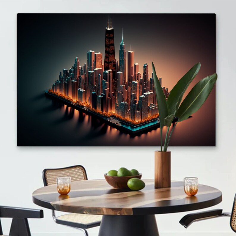 City Art Chicago Poster Gallery Wall Prints Home and Office Wall Art