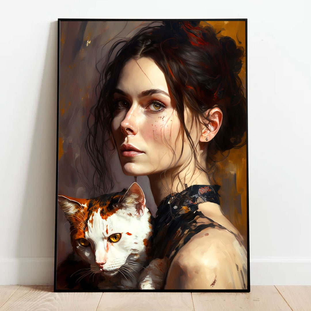 Calico Cat and Woman Wall Decor Gifts for Cat Lovers Etsy