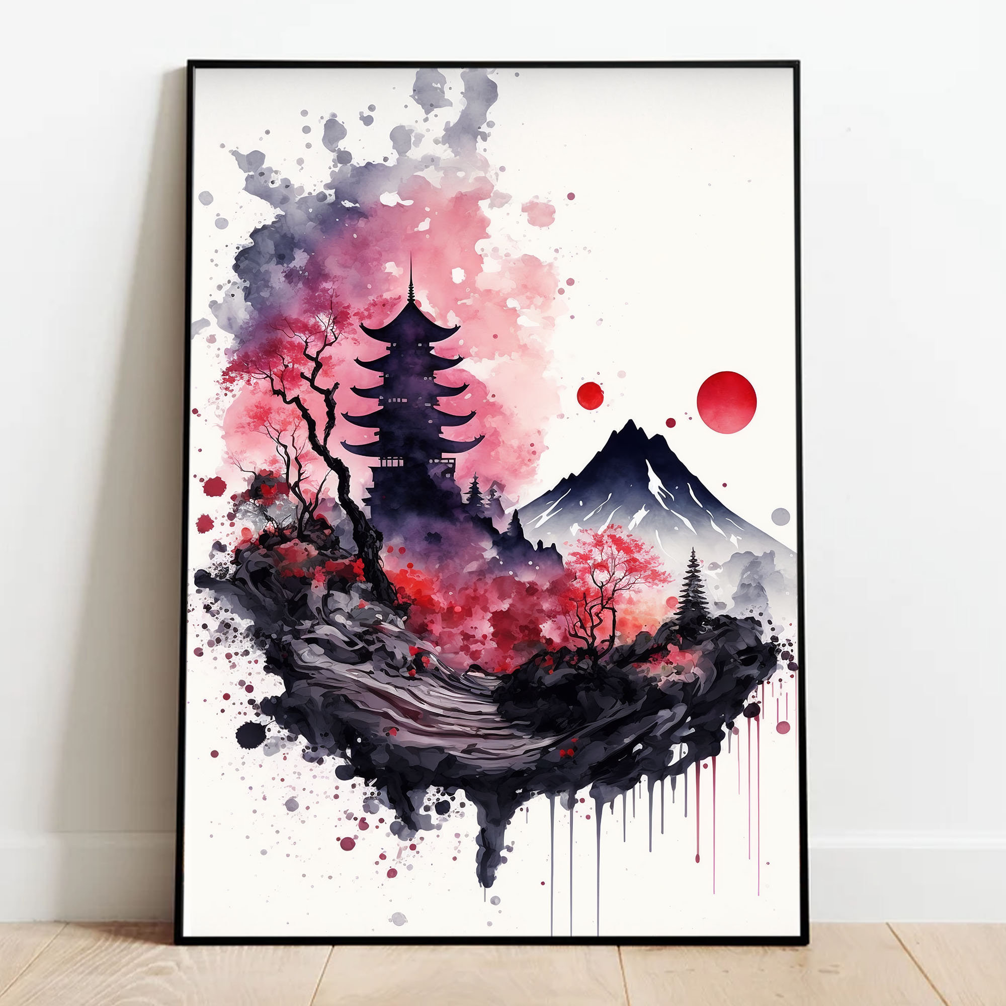 Japanese Landscape Painting Print Japandi Décor Gallery Wall Prints