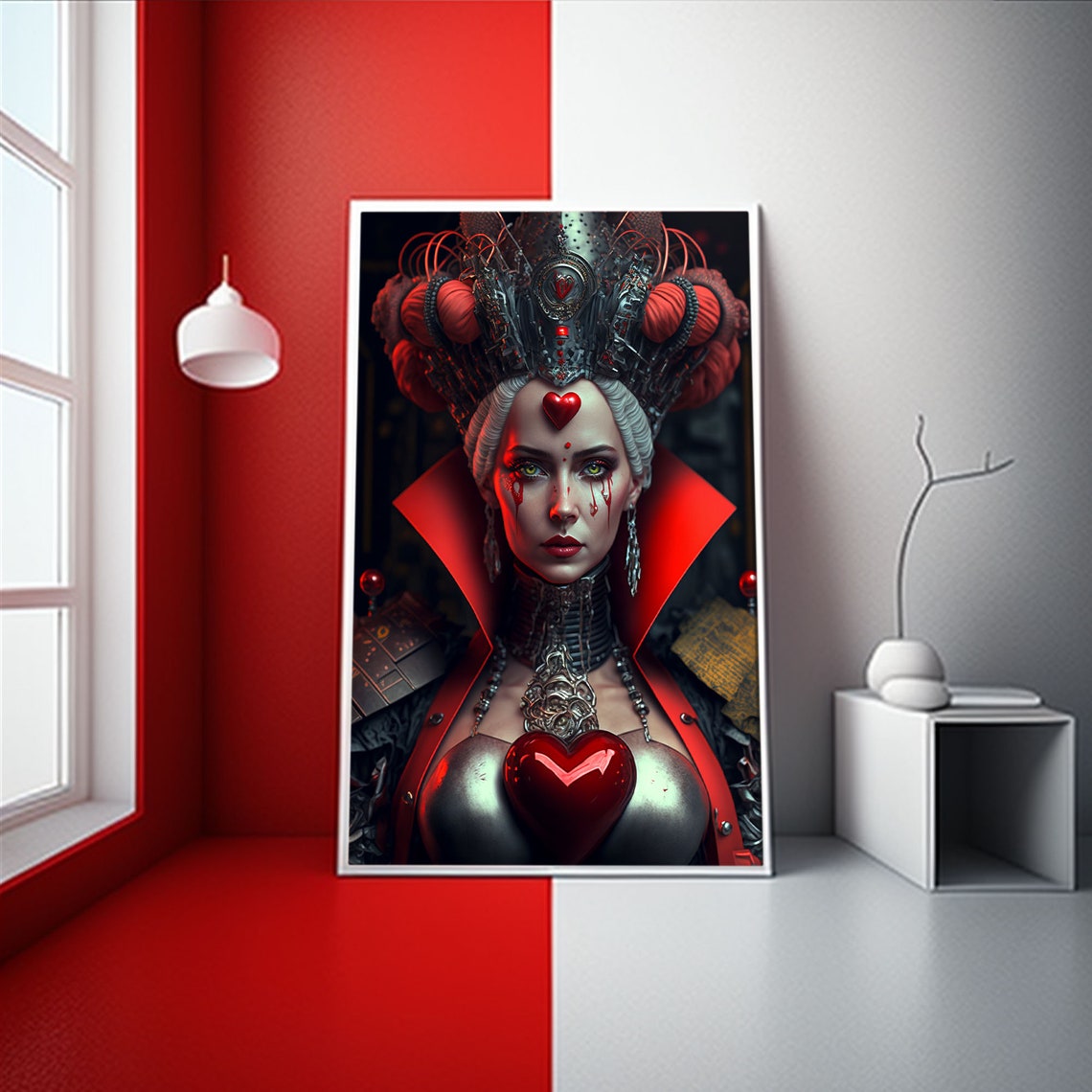 Cyberpunk Queen of Hearts Gothic Home Decor Downloadable - Etsy