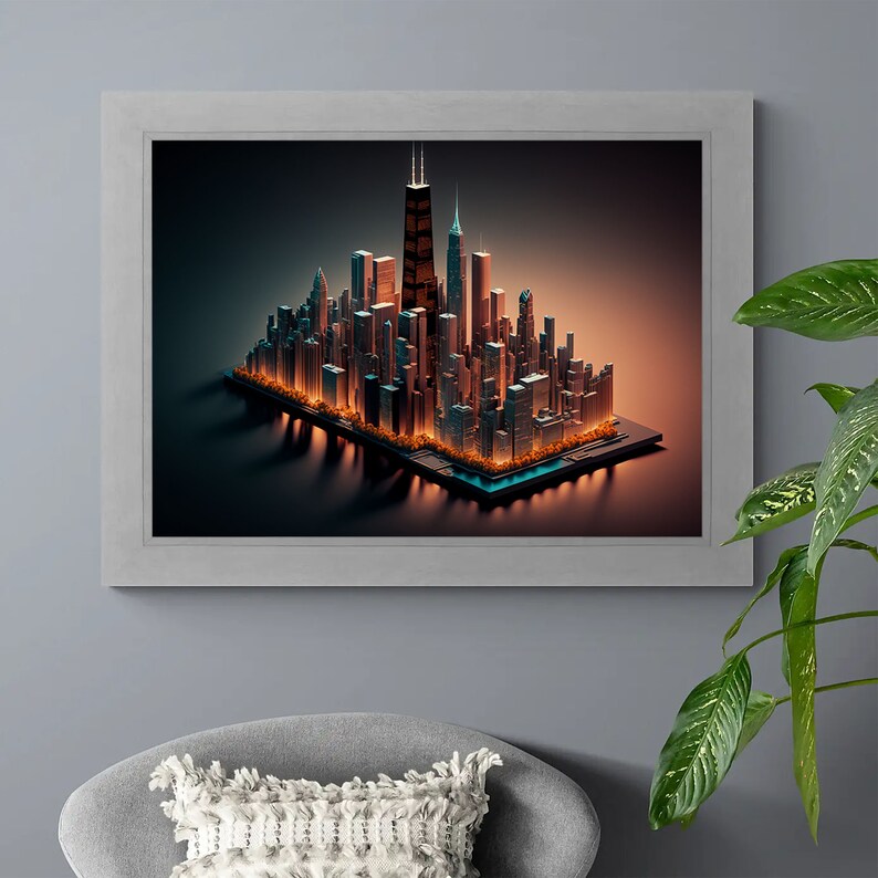 City Art Chicago Poster Gallery Wall Prints Home and Office Wall Art
