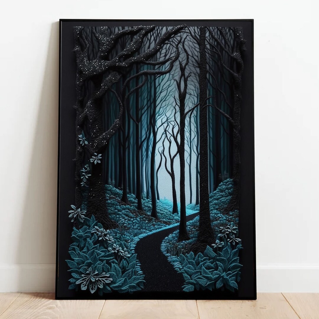 Black Forest Wall Art Print AI Generated Digital Products Downloadable