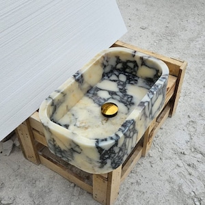 Calacatta Viola Marble Sink, Wall Mounted Sink, Special Order Basin, Antique Marble Sink, Bathroom Small Sink, Calacatta Sink, Kitchen Sink