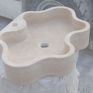 Handmade Travertine Marble Sink: Custom Bathroom Decor