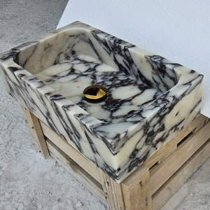 Calacatta Viola Antikes Marmor Waschbecken, Gästehaus Waschbecken, Wand Waschbecken, Calacatta Waschbecken, Bauernhaus Waschbecken, Waschbecken, Marmor Waschbecken, Küchenspüle