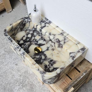 Calacatta Viola Antikes Marmor Waschbecken, Gästehaus Waschbecken, Wand Waschbecken, Calacatta Waschbecken, Bauernhaus Waschbecken, Marmor Waschbecken, Calacatta Waschbecken, Waschbecken