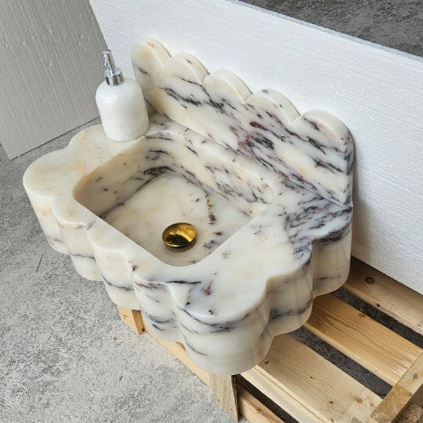 Calacatta Viola Antique Marble Sink, Farmhouse Sink, Powder Room Sink, Marble Sink, Calacatta Sink, Bathroom Sink, Sink, Special Order Sink