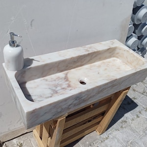 Calacatta Gold Marble Sink, Marble Sink Vanity, Powder Room Sink, Calacatta Gold Sink, Wall Mounted Sink, Bathroom Sink, Kitchen Sink, Sink