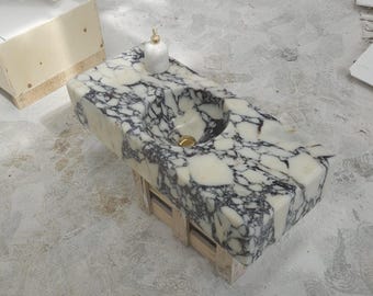 Calacatta Viola Marble Sink, Wall Mount Sink, Bathroom Sink, Marble Sink, Calacatta Sink, Kitchen Sink, Marble Sink, Luxury Sink, Sink