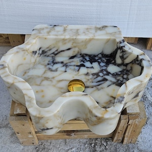 Calacatta Viola Marble Sink, Wall Mounted Sink,  Calacatta Marble Sink, Kitchen Sink, Bathroom Sink, Calacatta Sink, Marble Sink, Sink